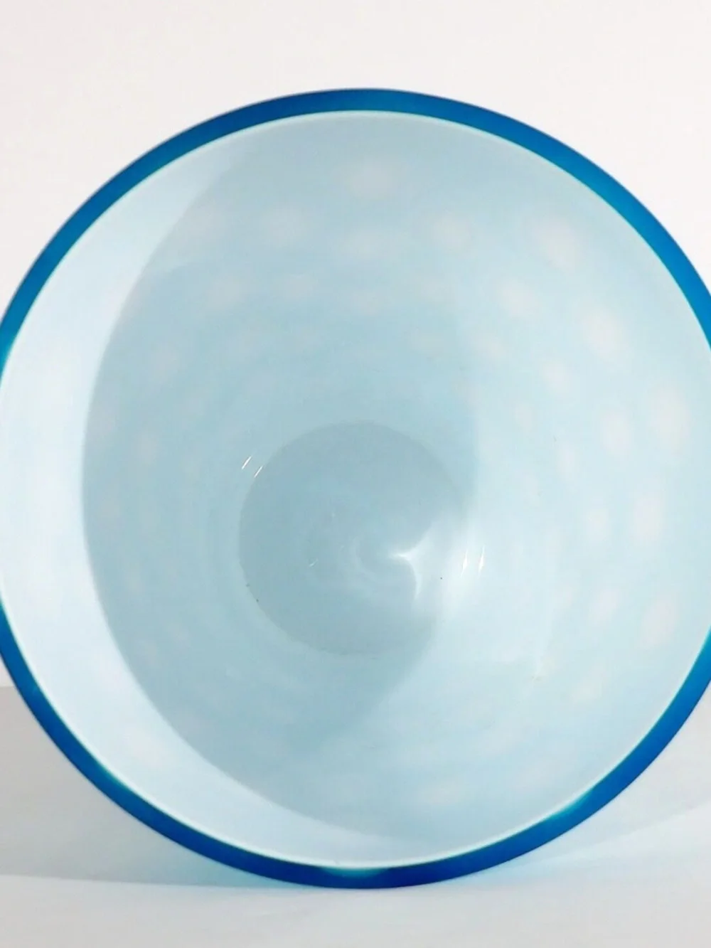 Crate & Barrel Serenade Vase Blue Cased Optic 10